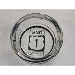 Route 1 End 'Key West' Glass Ashtray -‎ Vintage Rare Memorabilia